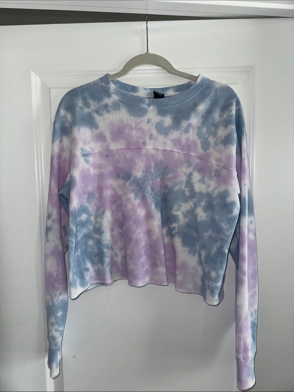 wild fable Blue & Purple Tie-Dye Ribbed Long Sleeve Top